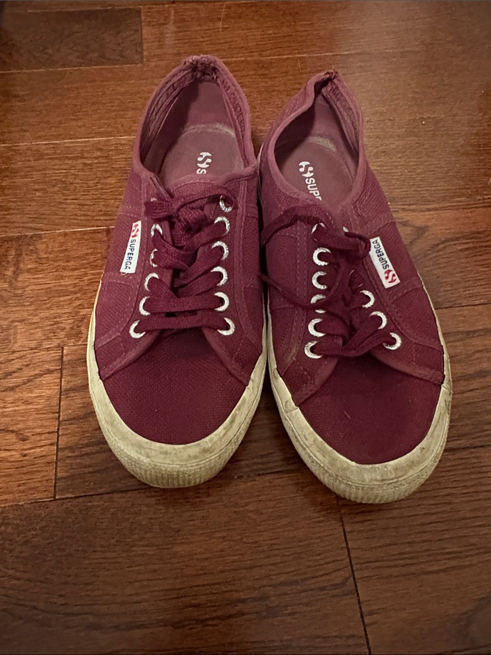 Superga Burgundy Canvas Low-Top Sneakers